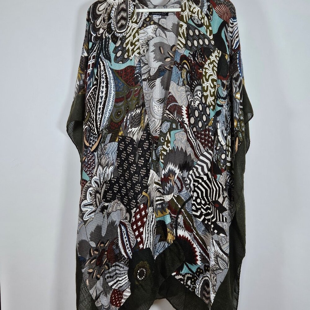 Do Everything In Love Abstract Floral Kimono-Style Wrap